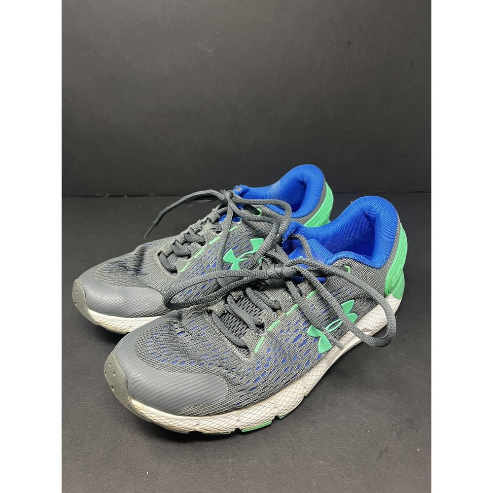 Youth UA Under Armour GGS Charged Rogue 2 Running Sneakers Shoes Grey/blue 6Y